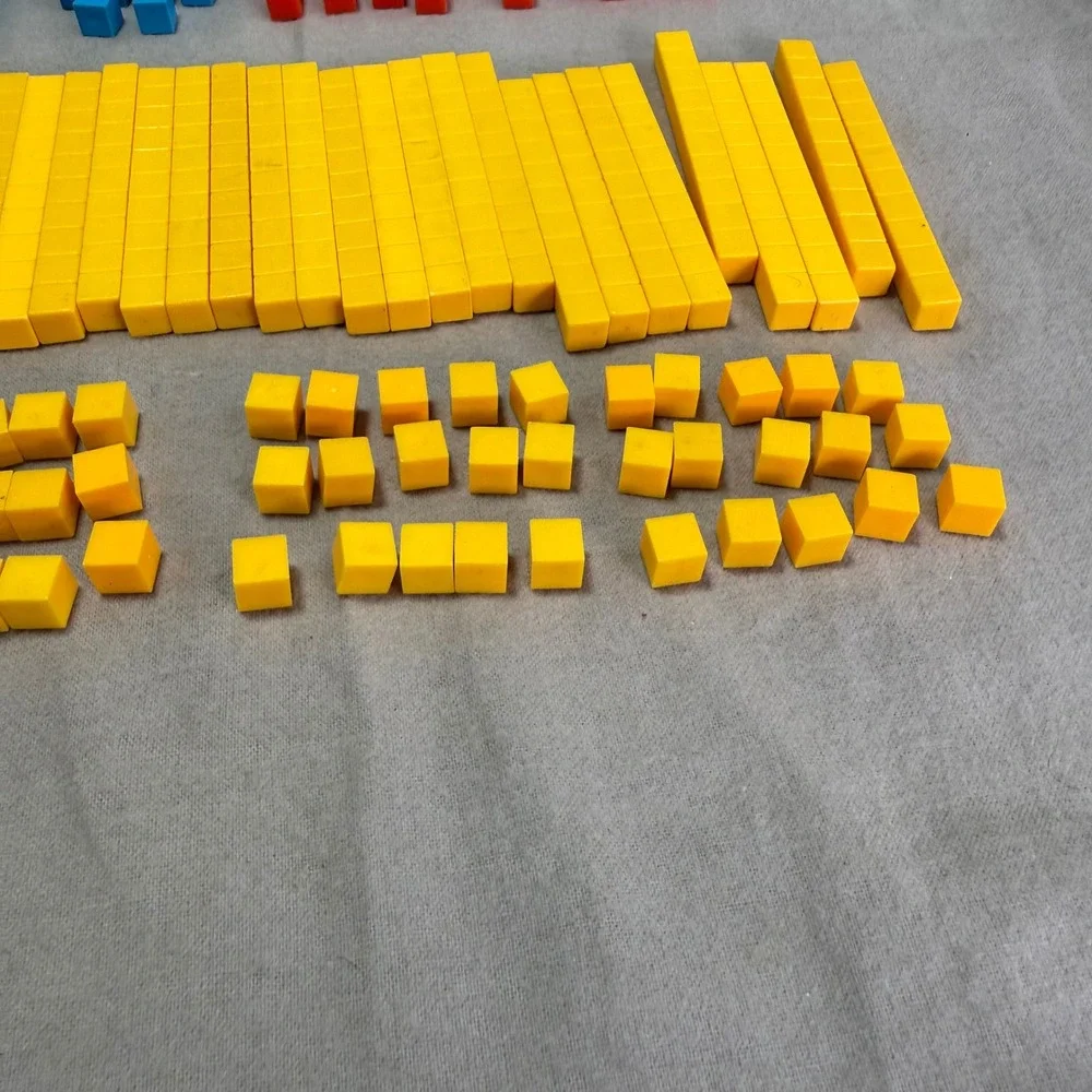 Base 10 Blocks Math Manipulatives Learning Set Cuisenaire Unit Cubes Rods Flats